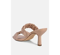 Womens Lady Lynn Gather Around Slip-On Heeled Sandals