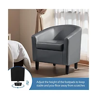 Yaheetech Faux Leather Accent Chair Gray