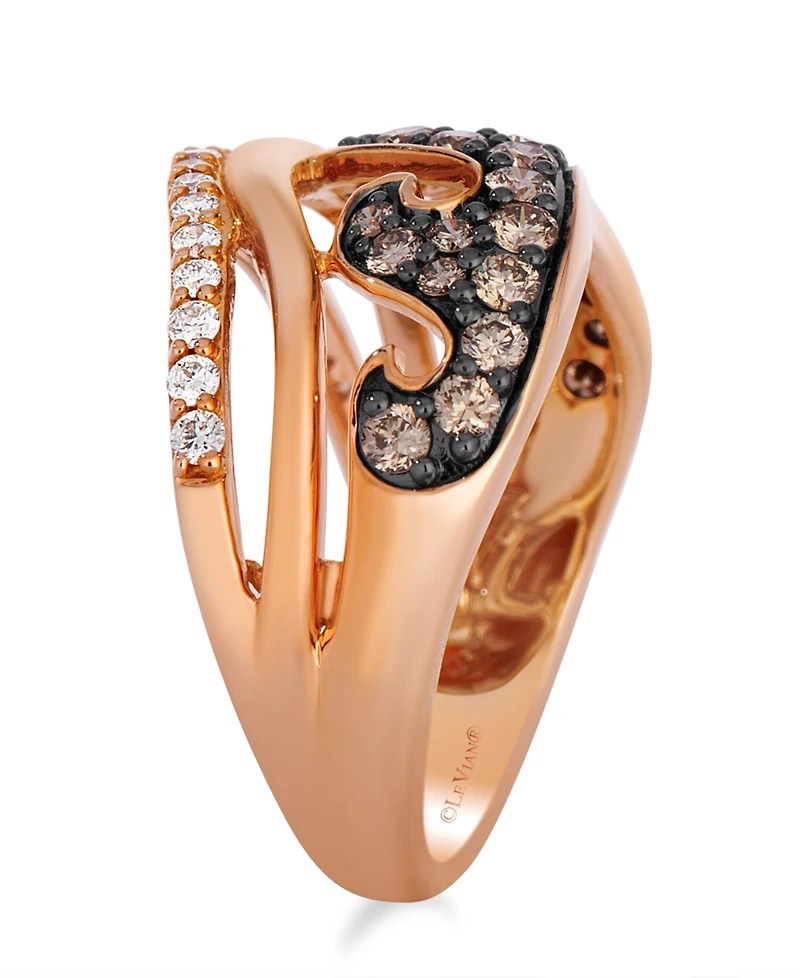 Le Vian Chocolate Diamond (0.55 ct. t.w.) & Vanilla Diamond (0.18 ct. t.w.) Ring in 14k Strawberry Gold