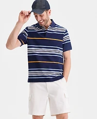 Club Room Men's Team Stripe Pique Polo Shirt, Exclusively at Macy's