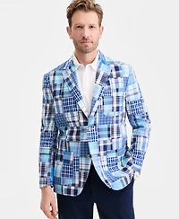 Club Room Men's Patchwork Madras Regular-Fit Blazer, Exclusively at Macy's - Piece Block Plaid Yd