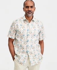 Club Room Men's Floral Linen Short-Sleeve Shirt, Macy's Exclusive - Oleo Print
