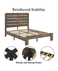 Streamdale Furniture Wood Platform Bed Frame, Queen, Noise Free, Easy Assembly, Storage