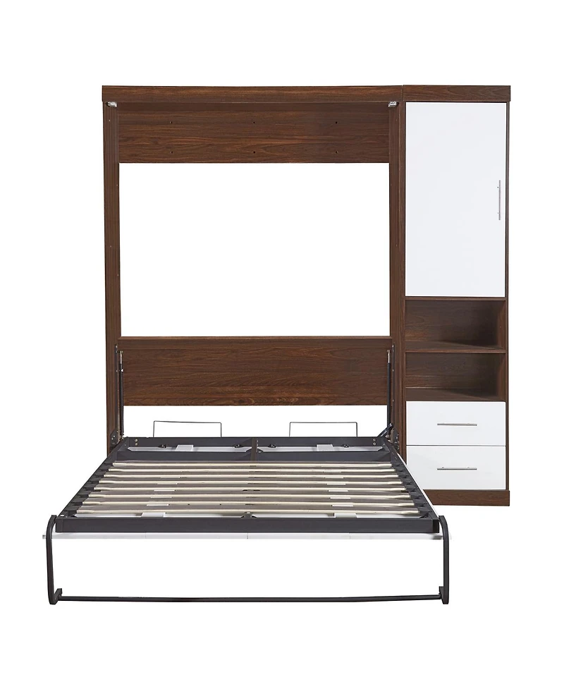 Streamdale Furniture Full Size Murphy Bed Wall Bed with Cabinet