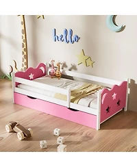 Streamdale Furniture Kids Wood Twin Bed with Drawer