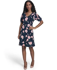Tommy Hilfiger Petite V-Neck Short-Sleeve Dress