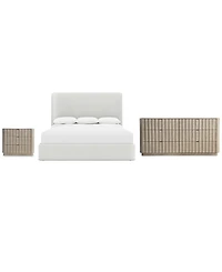 Bernhardt 3-Pc. Wood Loggia Bedroom Set Queen Bed, Dresser and Accent Nightstand