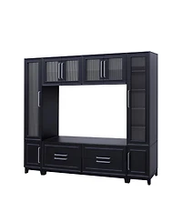 Streamdale Furniture Modern Entertainment Center with Glass Doors & Drawers