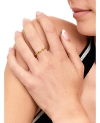 Devata Cable Link Ring Gold Plated Sterling Silver, 6