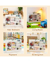 Streamdale Furniture Kids Bookshelf and Toy Storage, 3-Tier Sling Bookcase for Nursery