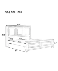 Streamdale Furniture Vintage Pinewood Tall Headboard King Bed Frame