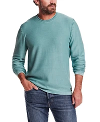 Weatherproof Vintage Men's Long Sleeve Crewneck Twill Stonewash Sweater