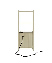 Streamdale Furniture Smart Nightstand with Charging Station, Light, Bookshelf & Storage