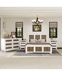 Streamdale Furniture Streamdale 4-Piece Queen Farmhouse Set with Storage Nightstand & Dresser