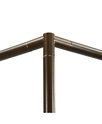 Streamdale Furniture Canopy Bed Frame With Linen Upholstered Headboard, Iron Legs