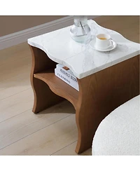 Streamdale Furniture Streamdale Whisper of Waves Modern End Table w/ Storage Shelf