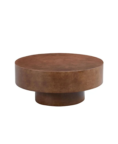 Streamdale Furniture Streamdale Faux Burl Wood Pattern Decal Coffee Table with Pedestal