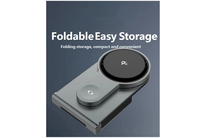 Risokeys Foldable 3-in-1 Wireless Charger - Charge for Apple - Portable Fan-Cooled Charging Stand for iPhone, Watch and Earphones