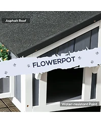 Zeus & Ruta Gray Outdoor Cat House with Multiple Entrances