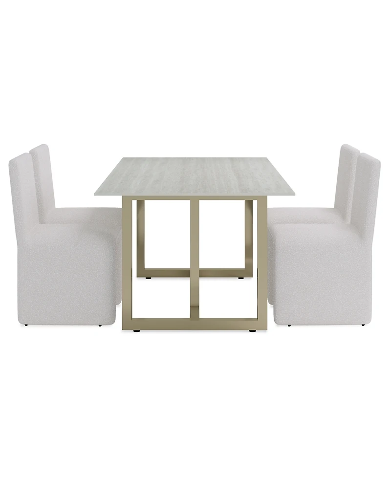 Furniture Emila 5-Pc. Dining Set (Rectangular Table & 4 Upholstered Chairs