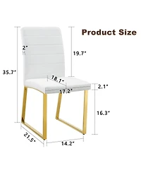 Streamdale Furniture 8-Pack Heavy-duty Chairs: 2.1" Cushion, Iron Frame, Home/Office.