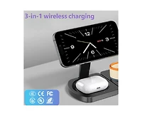 Risokeys 3-in-1 Wireless Charger for Apple iPhone with Charging Port - Portable Foldable Charger for iWatch iPhone and Earphones