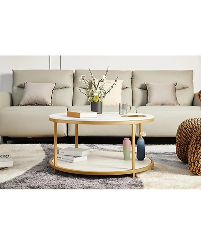 Streamdale Furniture round coffee table with storage, modern design