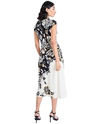 Maggy London Women's Mock Neck Midi Dress