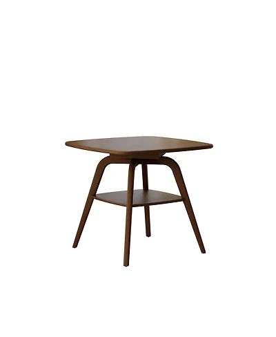 Streamdale Furniture Modern Wooden Dining Table with Storage Shelf, Walnut Finish