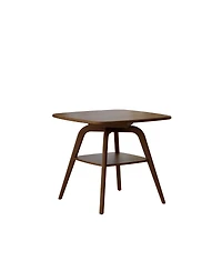 Streamdale Furniture Modern Wooden Dining Table with Storage Shelf, Walnut Finish