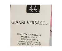 Pre-Owned Versace Women's Pink Floral Print Satin Long Sleeve Shirt