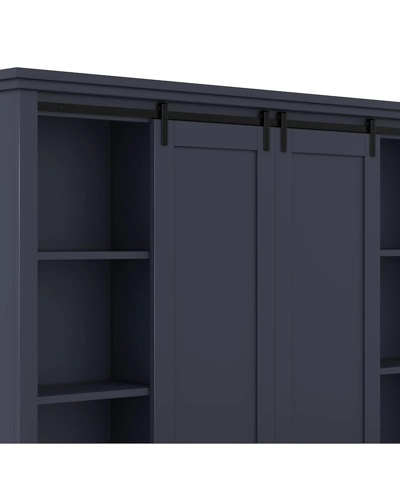 Streamdale Furniture Multifunctional entryway cabinet with sliding rails and tree design