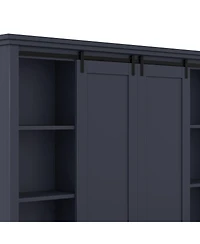 Streamdale Furniture Multifunctional entryway cabinet with sliding rails and tree design