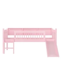 Streamdale Furniture Twin Xl Solid Wood Loft Bed with Led Lights and Storage Shelves