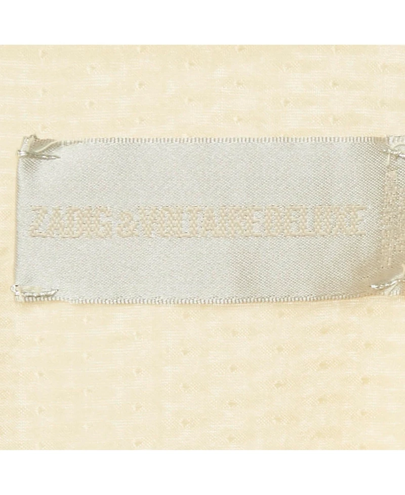 Pre-Owned Zadig & Voltaire Women's Deluxe Cream Patterned Silk Tack Dob Blouse