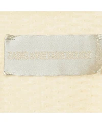 Pre-Owned Zadig & Voltaire Women's Deluxe Cream Patterned Silk Tack Dob Blouse