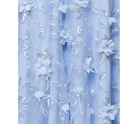 Xscape Petite 3D Embroidery Halter Neck Ball Gown