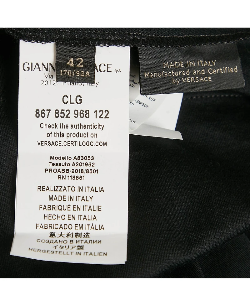 Pre-Owned Versace Women's Black Medusa Rhinestone Jersey T-Shirt