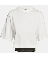 Pre-Owned Alexander Mcqueen Women's White/black Cotton Corset T-Shirt