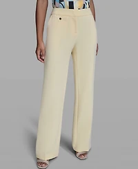 Karl Lagerfeld Paris Women's Wide Leg Mid-Rise Pants