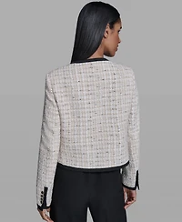Karl Lagerfeld Paris Women's Five-Button Round Neck Jacket