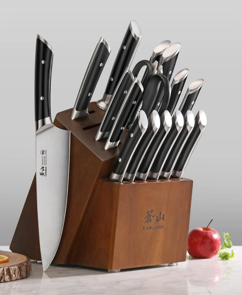 Cangshan Helena Series Steel 17-Pc. Knife Block Set