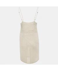 Pre-Owned Stella Mccartney Women's Beige Silk Chiffon Beaded Mini Dress