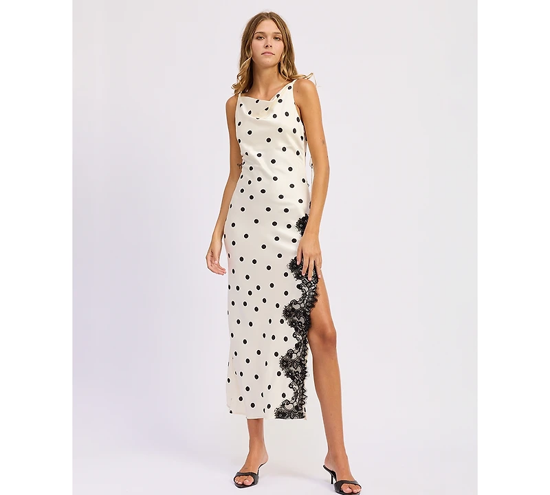 En Saison Women's Abigail Cowl Neck Maxi Slip Dress