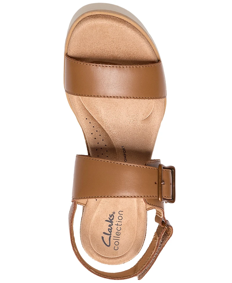 Clarks Women's Diaz Rose Wedge Round Toe Sandals