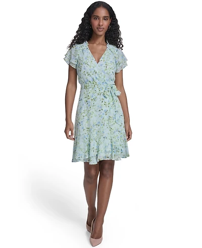 Tommy Hilfiger Women's Flutter-Sleeve Wrap Dress