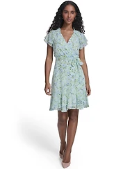Tommy Hilfiger Women's Flutter-Sleeve Wrap Dress