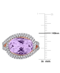 Macy's Pink Amethyst (5-3/8 ct. t.w.) and White Sapphire (1-1/2 Swirl Ring 18k Rose Gold Flash Plated Sterling Silver