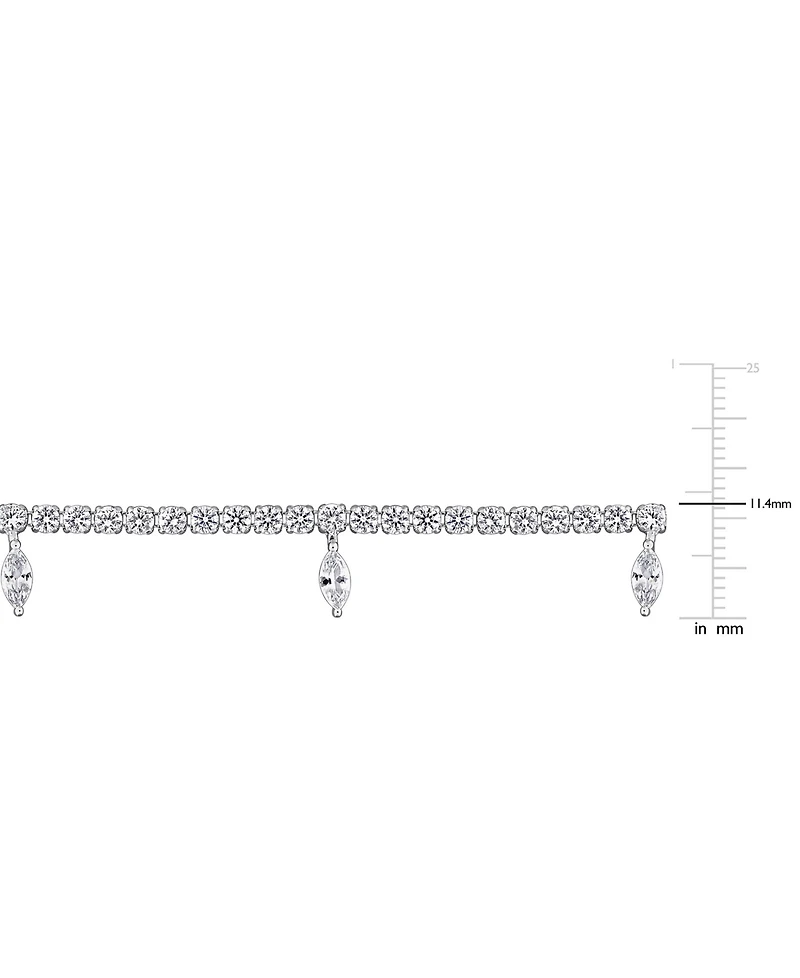 Macy's White Sapphire (11-1/2 ct. t.w.) Charm Necklace in Sterling Silver