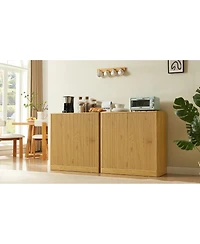 Streamdale Furniture 31.5" Modern Wavy Sideboard Cabinet with Curved Design, 2 Doors.